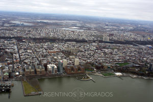 Vista aérea de la zona de Hoboken, New Jersey Vista aérea de la zona de Hoboken, New Jersey